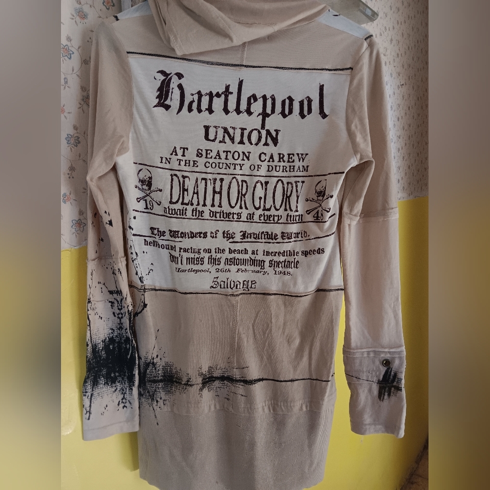 SALVAGE NWOT Lace-Up Front "Death Or Glory" Hooded Dress. M - Picture 1 of 7